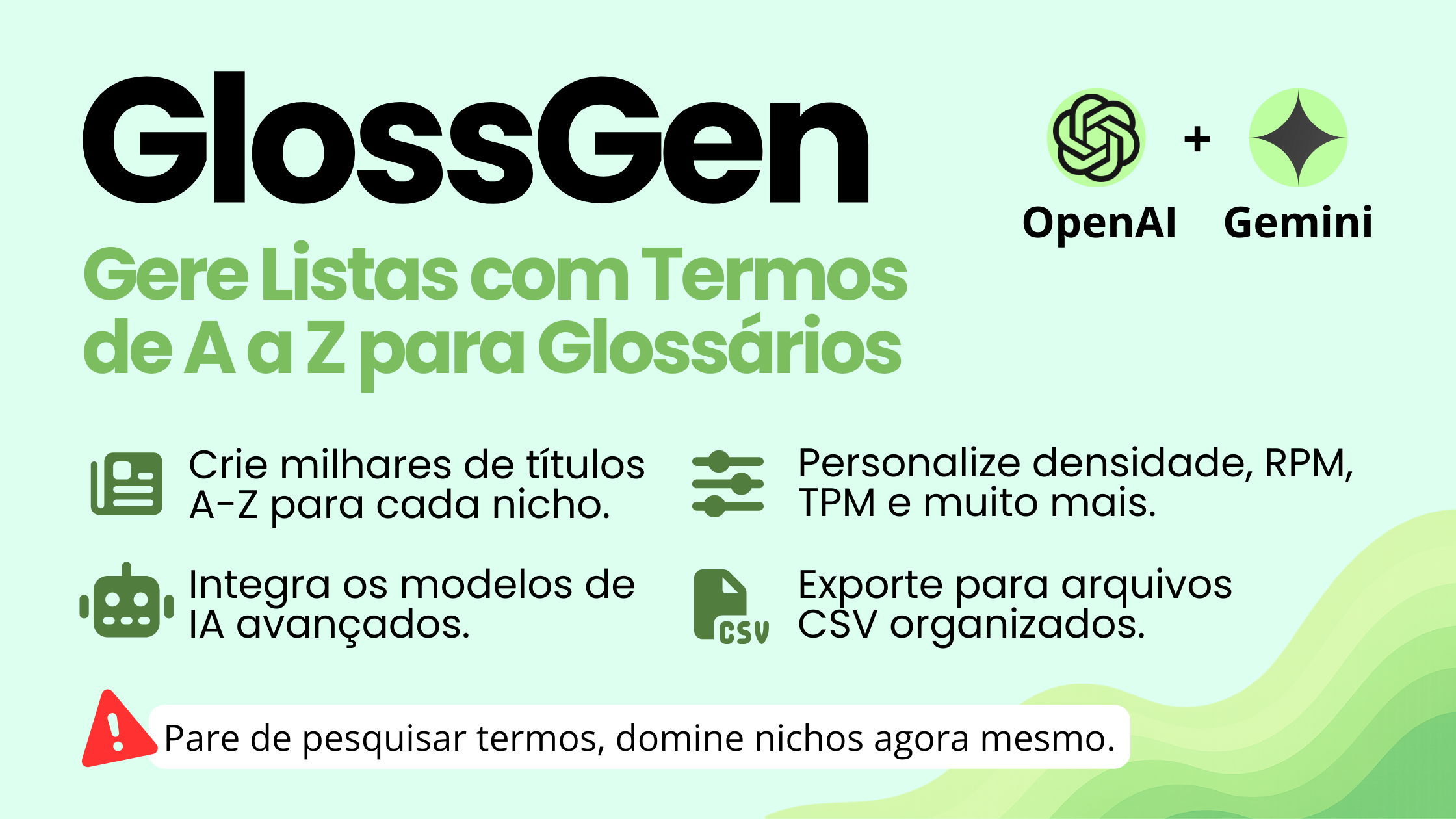 Principais destaques da ferramenta GlossGen